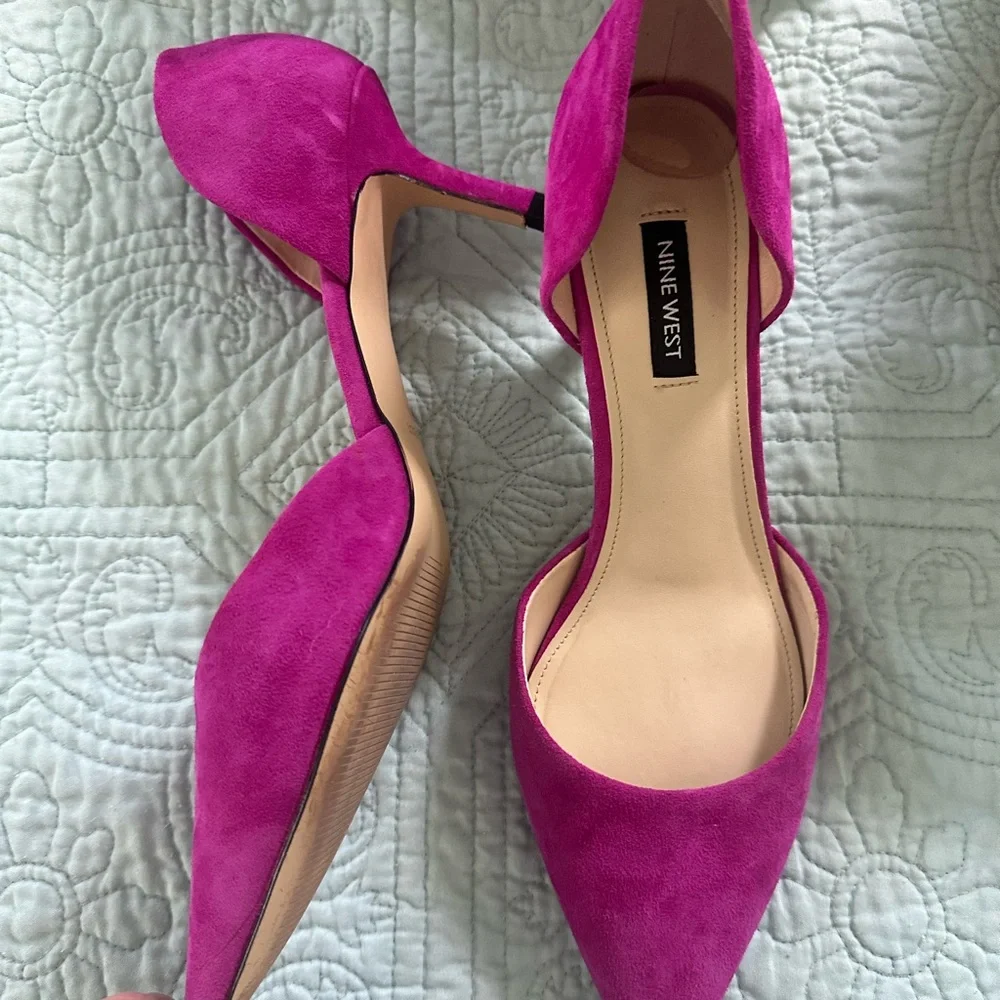 Nine West Pink Heels Suede Elegance - Picture 6 of 8